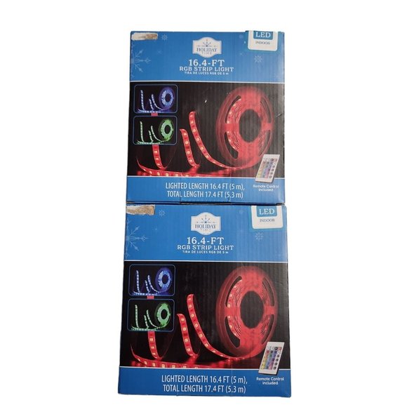 2X lot. REDBright 12V 5M 16.4ft RGB 300 LED Flexible Strip light holiday time